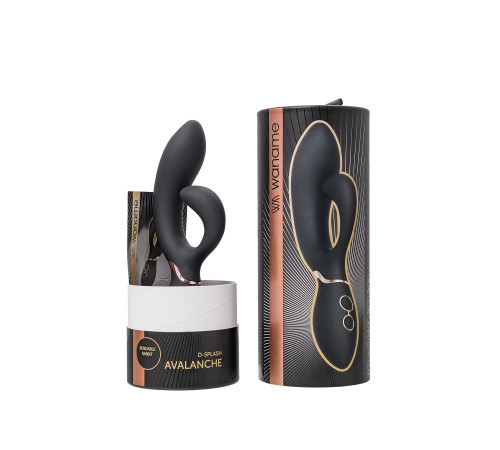 Черный вибратор Avalanche с «танцующим» клиторальным стимулятором - 20,5 см.