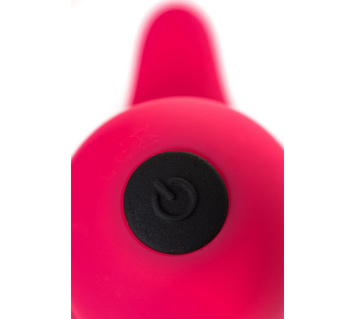 Розовый вибромассажёр с небольшим клиторальным отростком - 15 см.