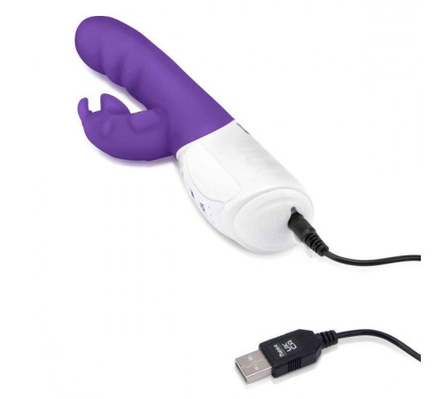 Фиолетовый вибромассажер с клиторальной стимуляцией Clitoral Suction Rabbit - 24,5 см.