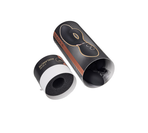 Черный вибратор Avalanche с «танцующим» клиторальным стимулятором - 20,5 см.