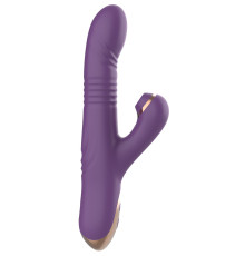 Фиолетовый вибратор-кролик с возвратно-поступательной стимуляцией