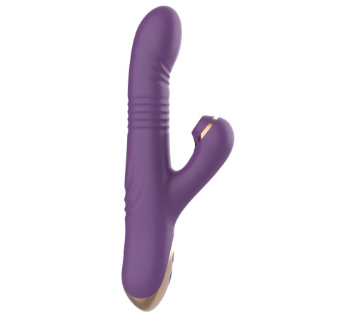 Фиолетовый вибратор-кролик с возвратно-поступательной стимуляцией