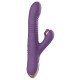 Фиолетовый вибратор-кролик с возвратно-поступательной стимуляцией