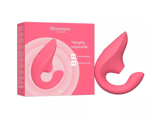 Заказать Розовый вибромассажер для двойной стимуляции Womanizer Blend
