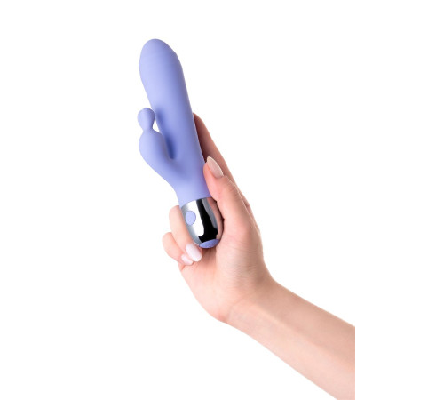 Сиреневый вибратор с клиторальной стимуляцией Crocus - 17,5 см.