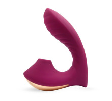 Сливовый L-образный вибромассажёр с вакуумной стимуляцией 3,5’’ Silicone Billow Suction Lover