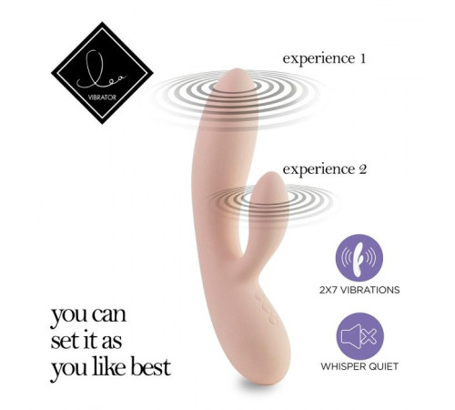 Бежевый вибратор-кролик Lea Rabbit Vibrator - 20,2 см.