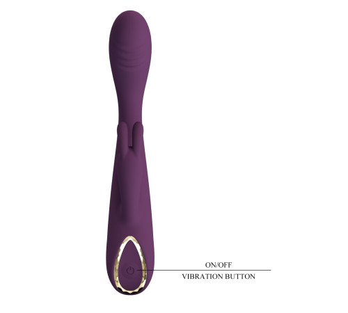 Фиолетовый вибратор со стимулятором клитора Emma - 15,8 см.