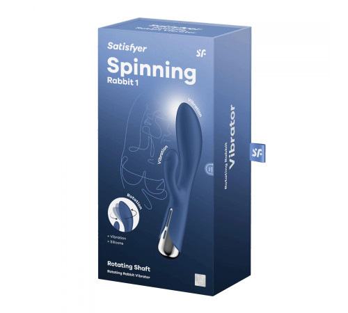 Синий вибратор-кролик с ротацией Spinning Rabbit 1 - 20 см.