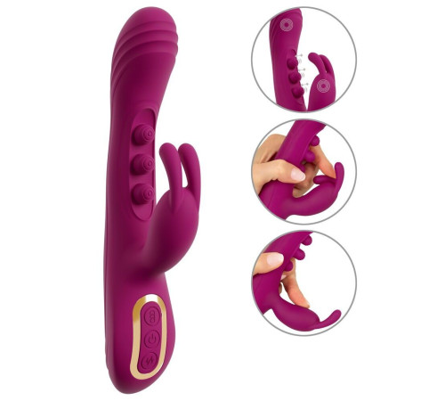 Лиловый вибратор-кролик 2 Function Vibrator Squirting - 22,5 см.