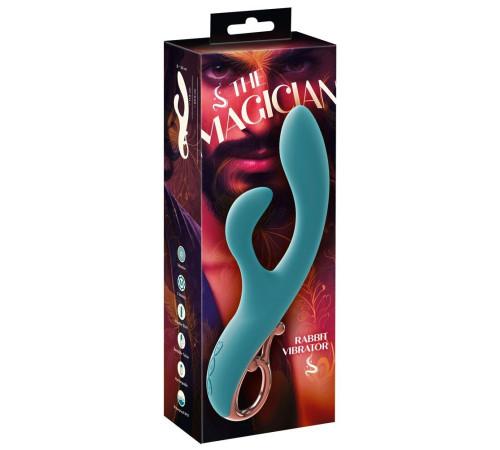 Бирюзовый вибратор-кролик The Magician Rabbit Vibrator - 22,5 см.