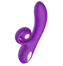 Фиолетовый вибратор-кролик с функцией вращения ствола