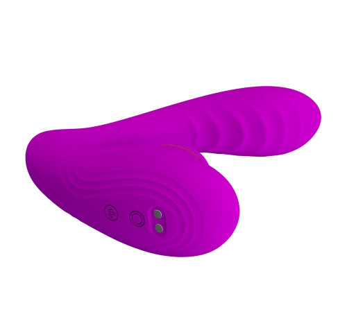 Лиловый вибратор с клиторальной стимуляцией Nauty