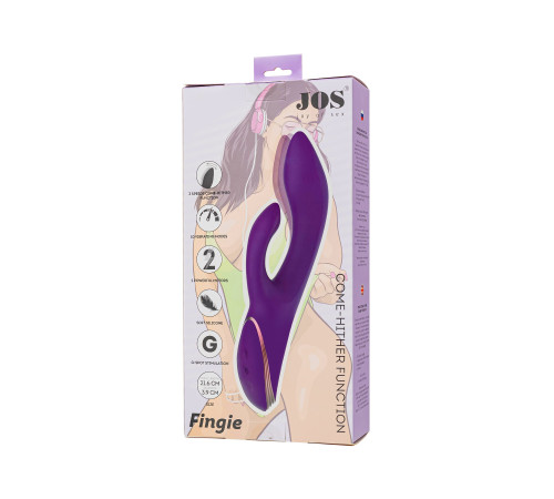 Фиолетовый вибратор-кролик Fingie с функцией Come-Hither - 21,6 см.