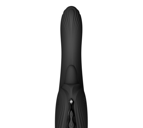 Черный вибростимулятор-кролик с функцией нагрева Ares - 24,6 см.