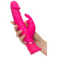 Заказать Розовый вибратор-кролик Realistic Dual Density Rechargeable Rabbit Vibrator - 25,5 см.