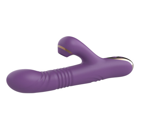 Фиолетовый вибратор-кролик с возвратно-поступательной стимуляцией