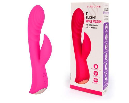 Заказать Ярко-розовый вибромассажер-кролик 5 Silicone Ripple Passion - 19,1 см. Заказать Ярко-розовый вибромассажер-кролик 5 Silicone Ripple Passion - 19,1 см.
