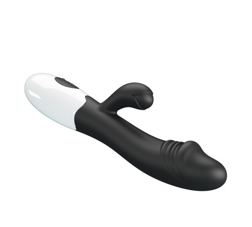 Черный вибратор-кролик Snappy - 19 см.