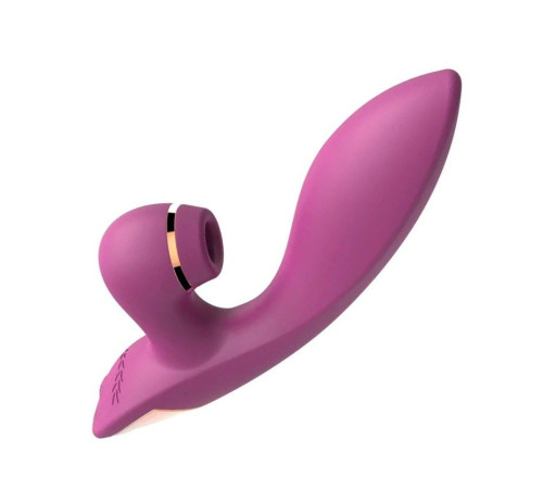 Сливовый вибратор-кролик с вакуумной стимуляцией 5’’ Silicone Suction Kiss - 20,3 см.