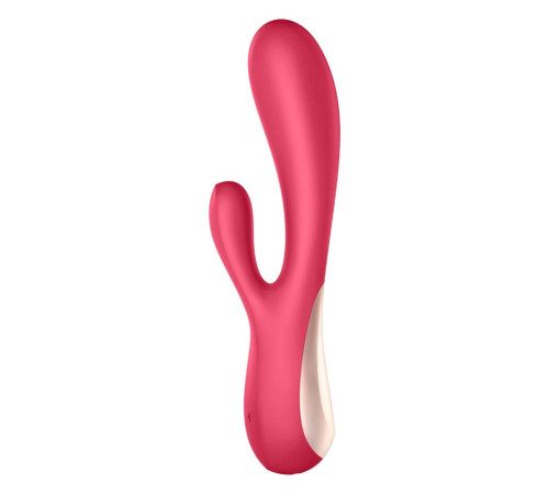 Красный вибратор-кролик Satisfyer Mono Flex с управлением через приложение - 20,4 см.