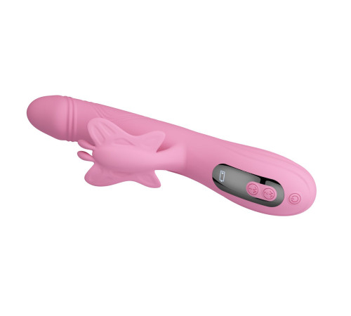 Нежно-розовый вибростимулятор-кролик Abella - 24 см.