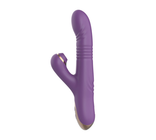 Фиолетовый вибратор-кролик с возвратно-поступательной стимуляцией