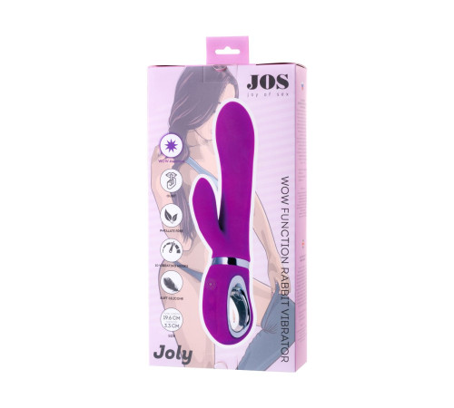Лиловый вибратор с клиторальным стимулятором JOS JOLY - 19,6 см.