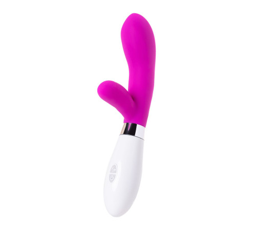 Розовый силиконовый вибратор с клиторальным стимулятором A-Toys Mady - 20,4 см.