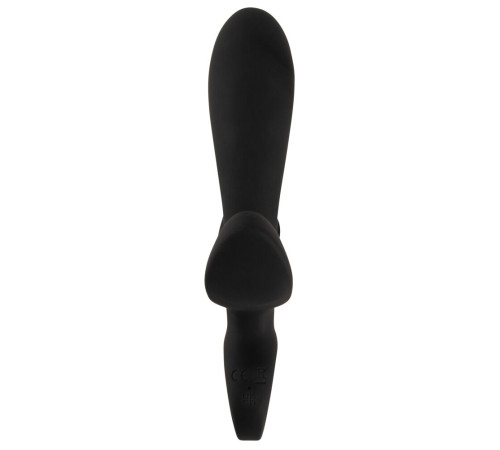 Черный вибратор с функцией расширения Inflatable Triple Vibrator - 18,9 см.