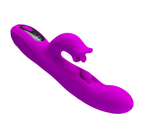 Лиловый вибромассажёр-кролик со стимуляцией точки G Yalanda - 23,9 см.