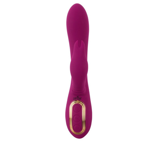 Фиолетовый вибратор 3 Function Vibrator с вращением бусин - 23 см.