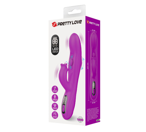 Лиловый вибромассажёр-кролик со стимуляцией точки G Yalanda - 23,9 см.