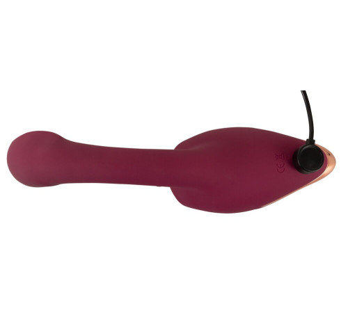 Малиновый вибратор с подвижными язычками 2 Function Vibrator - 20,6 см.