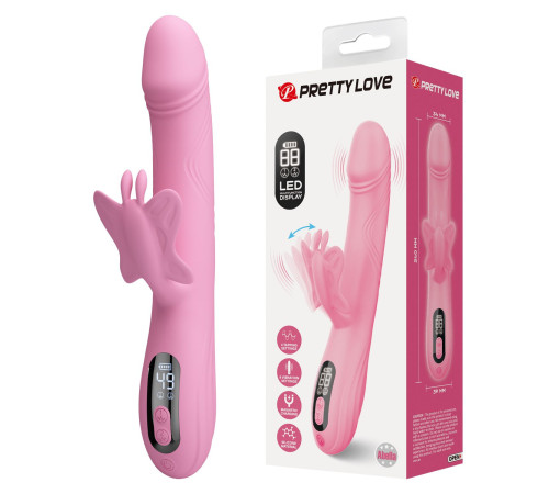 Нежно-розовый вибростимулятор-кролик Abella - 24 см.
