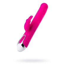 Розовый вибратор с клиторальным стимулятором Balle - 23 см.