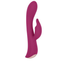 Бордовый вибромассажер-кролик 5  Silicone Bunny Love - 19,1 см.