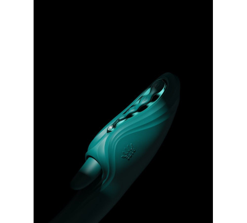 Зеленый вибростимулятор-кролик с функцией нагрева Ares - 24,6 см.