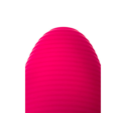 Розовый вибромассажёр с небольшим клиторальным отростком - 15 см.