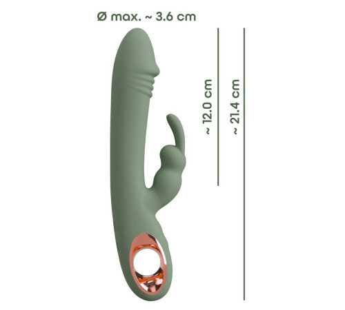 Оливковый вибратор-кролик Slim Rabbit Olive - 21,4 см.