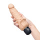 Заказать Телесный вибратор-раелистик с клиторальными лепестками 7  Realistic Vibrator - 21,5 см.