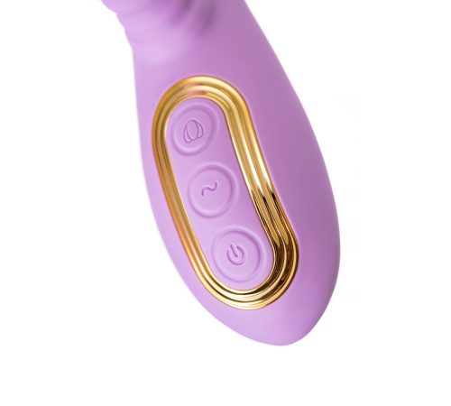 Фиолетовый вибратор-кролик с вращающимся клиторальным стимулятором Jammy - 22,5 см.