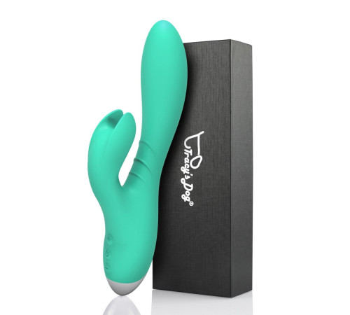 Зеленый вибратор-кролик Jade Rabbit Vibrator - 21,8 см.
