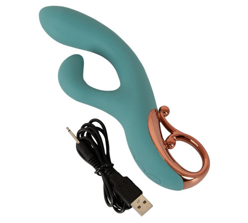 Бирюзовый вибратор-кролик The Magician Rabbit Vibrator - 22,5 см.