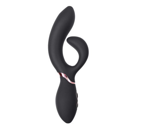 Черный вибратор Avalanche с «танцующим» клиторальным стимулятором - 20,5 см.