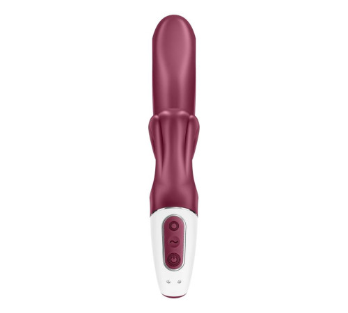 Бордовый вибратор-кролик Love me - 21,2 см. Бордовый вибратор-кролик Love me - 21,2 см.