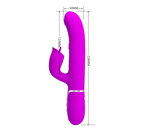 Лиловый вибратор-кролик с пульсацией Gigi - 22,8 см.