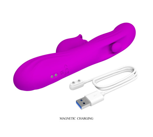 Лиловый вибромассажёр-кролик со стимуляцией точки G Yalanda - 23,9 см.