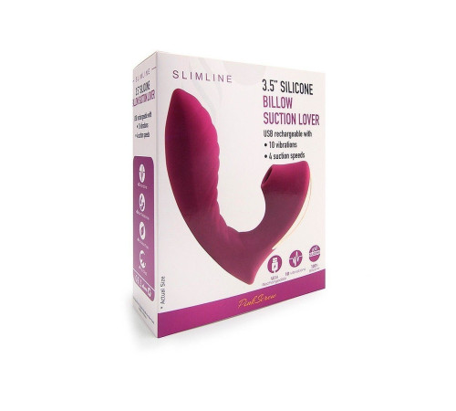 Сливовый вибромассажер с вакуумной стимуляцией клитора