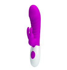 Лиловый вибратор-кролик Naughty Bunny - 19,8 см.